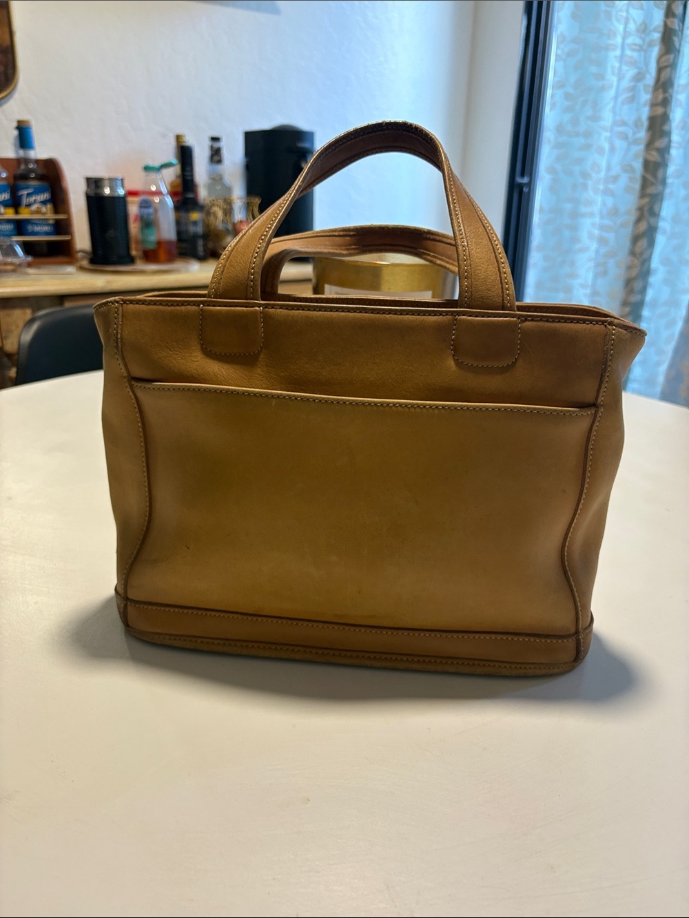 Classic Tan Leather Tote Bag - Men